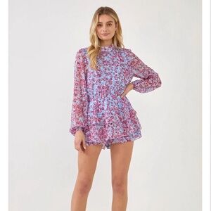 Endless rose mustard yellow long sleeve romper size Small